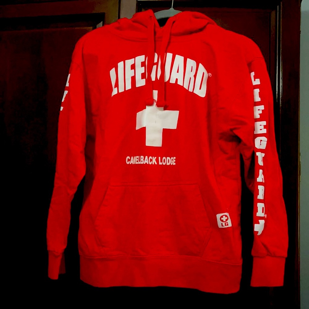 red lifeguard hoodie
